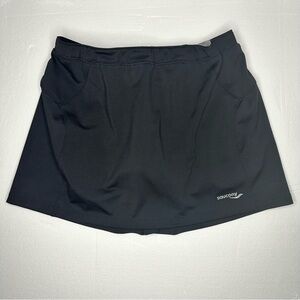 SAUCONY Women’s Tennis Pickleball Golf Skirt Skort Medium Black Pocket Dri-Fit